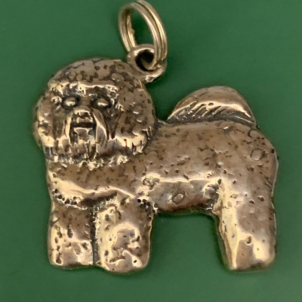 .925 Bichon Frise Dog Sterling Silver Jewelry Charm #pet #retired charm